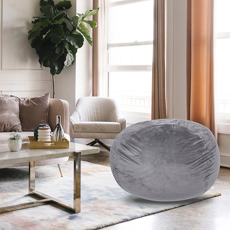Fauteuil à billes Minky, Velours marine