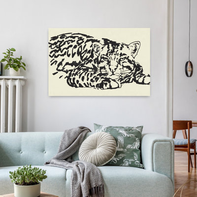 Resting Leopard Gaze Contemporary Wall Art