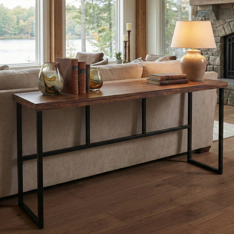Console en bois massif 70 "Esterly Rose, H 34 po x l 70 po x P 16 po