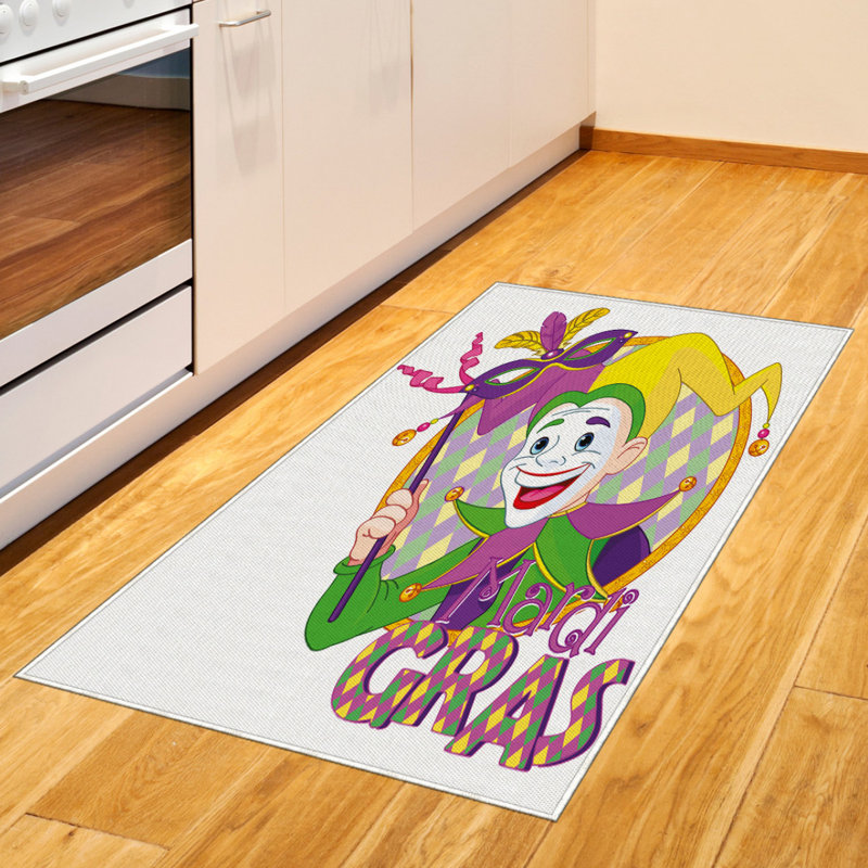 Mardi Gras High Density Long Fiber Poly Threads Decorative Area Rug Carpet, Rectangle 2'7" x 5'