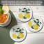 Ensemble de 4 sous-verres ronds en pierre absorbante Lemon Blossoms