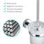 Wall Mounted Toilet Brush And Holder Bathroom Mount Chrome Loo Brushes & Holders Set
