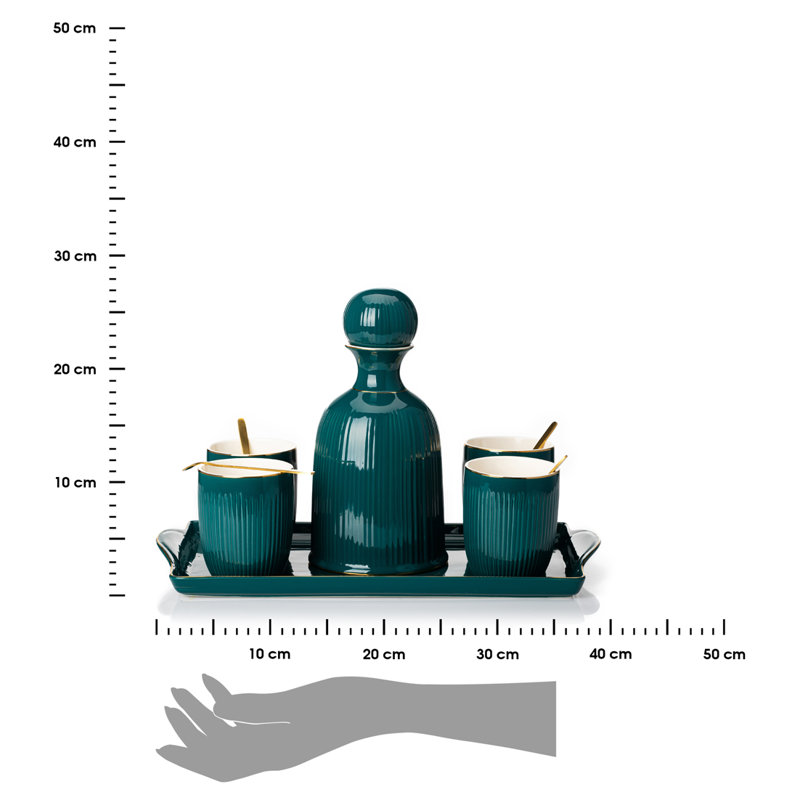 Breesha 6 Piece Coffee Set, Green
