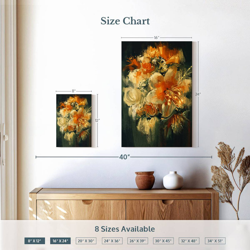 Bouquet de fleurs abstraites Avery, H 12 po x l 8 po