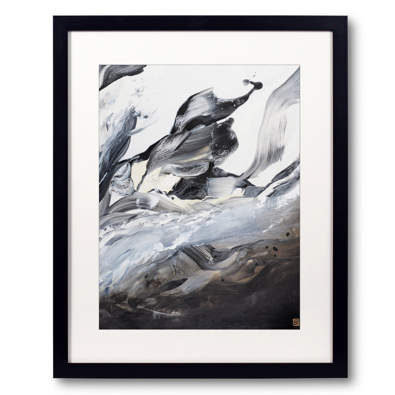 Deux Waterbird II by Novi Lim, Black Framed Paper, 30" H x 24" W