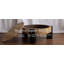 Table basse ronde en bois de ronce avec rangement caché et pieds robustes pour les salons modernes