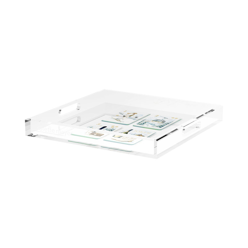 Mahjong Acrylic Decorative Tray, 15"W x 15"D x 2"H