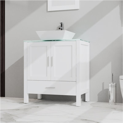 Meuble-lavabo de salle de bain avec lavabo et miroir