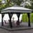 11' X Pop Up Canopy For Hunting Outdoor. Removable Zipper Netting, Instant Gazebo Tent. 114 Sq. Ft. Shade, Carry Bag, Gray Outdoor Up, With Zippered Net. Patio, Backyard, Garden, Sq Ft Bag