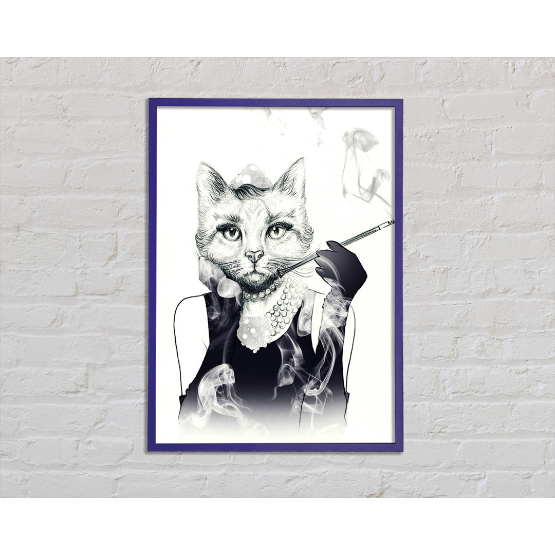 Audrey Hepburn Katze Gerahmter Druck Wandkunst