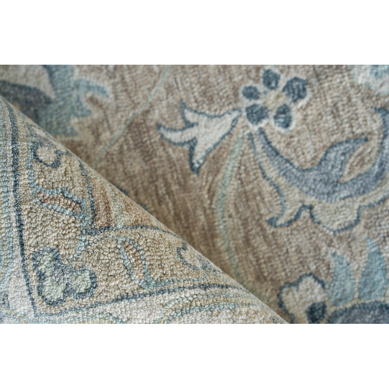 Claremont Oushak Hand Tufted Area Rug in Light Brown/Ivory, Rectangle 5' x 8'