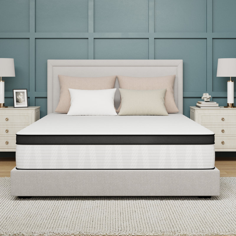 Matelas hybride à plateau-coussin en mousse à mémoire de forme moyenne de 10 po Avenco - Garantie de 10 ans, CertiPUR-US, certifié OEKO-TEX