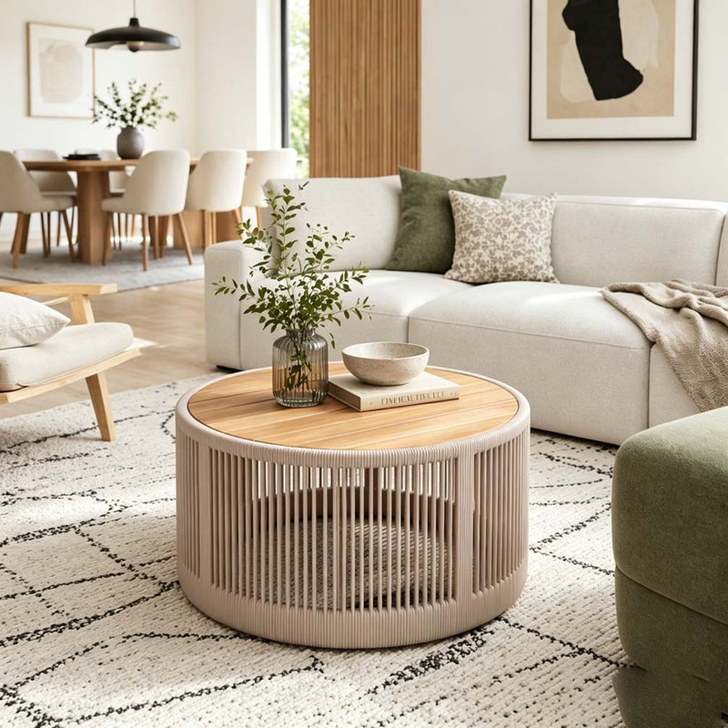 Table basse en bois, Teak+ Beige