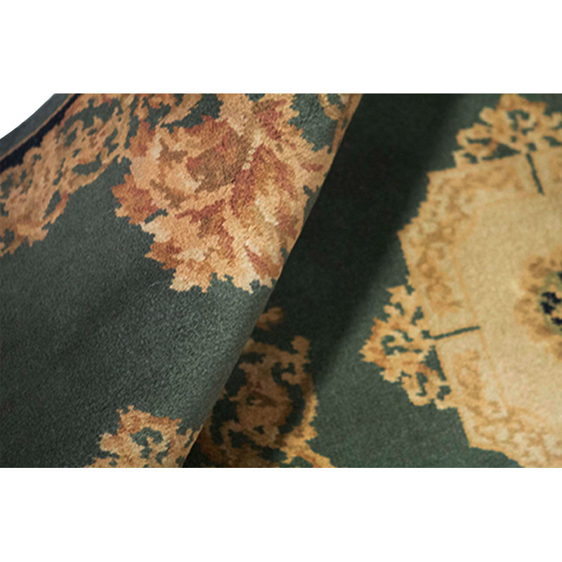 Hand-Knotted High-Quality Green Area Rug
