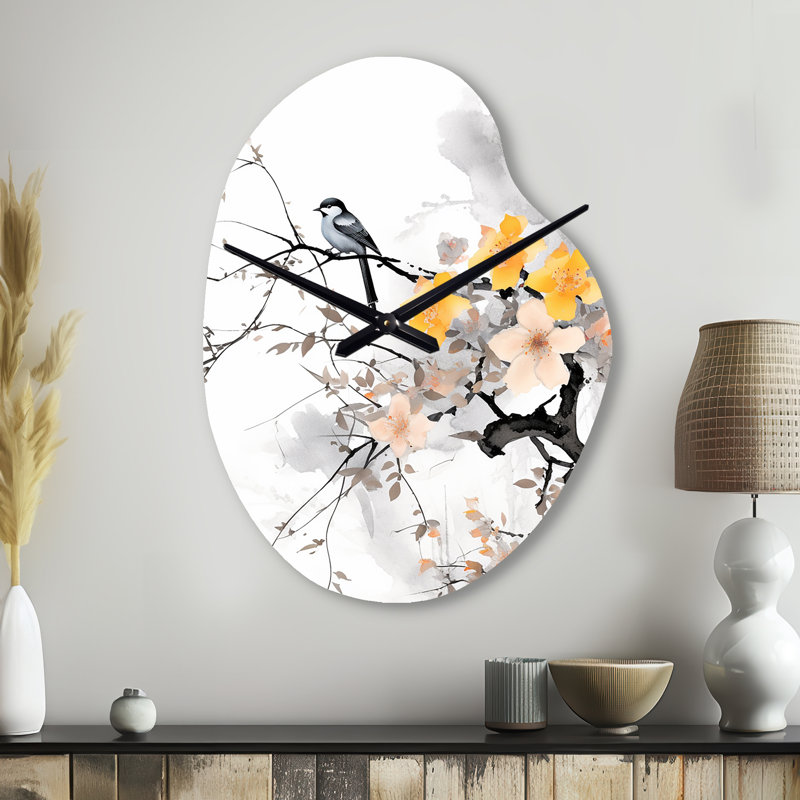 Asian Sum art asiatique - forme de poire murale jaune - forme unique, Petit