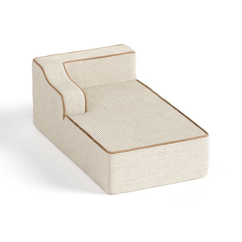 Chaise longue beige avec 2 coussins, Beige