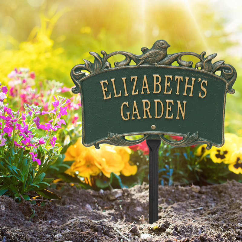 Song Bird Personalized Garden Sign, Yes, Green/Gold