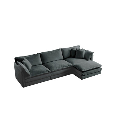 Free Combination Comfy Upholstery Modular Oversized L Shaped Sectional Sofa With Reversible Ottoman Chenille