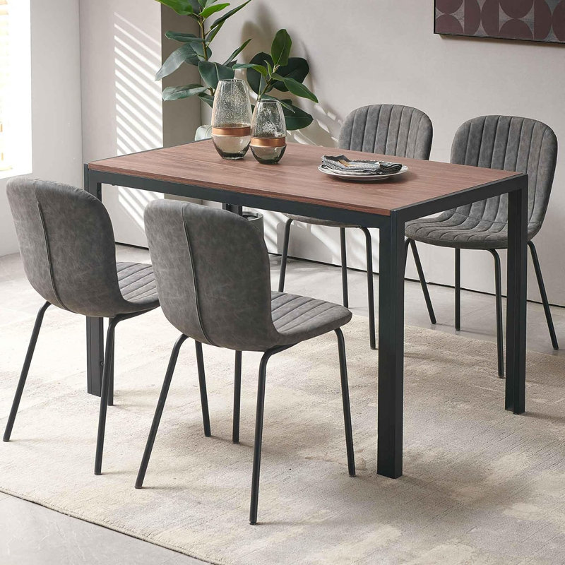 4 - Person Four Leg Dining Set, Gray
