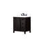 Meuble-lavabo brun 30 po X P 22 po D, ensemble de comptoir et robinet en quartz blanc-117980154