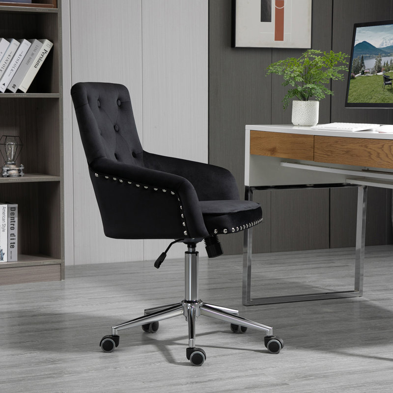 Gabouray Velvet Task Chair, Black