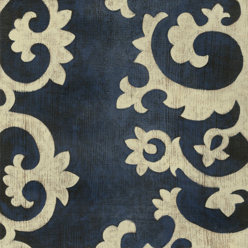 Indigo Suzani IV by Chariklia Zarris - Wrapped Canvas Print, 30cm H x 30cm W x 3.8cm D