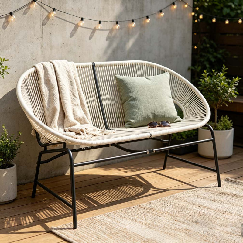 Canapé d'extérieur 52 "Paito, Ivoire blanc