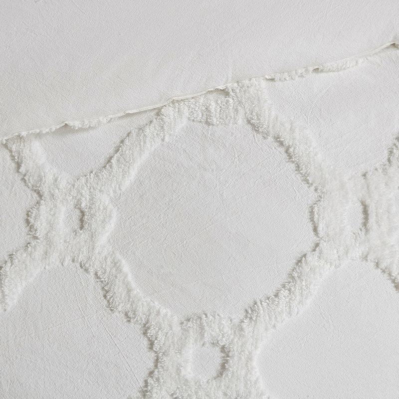 Édredon en chenille de coton double / grand - 3 pièces géométriques pour literie toutes saisons