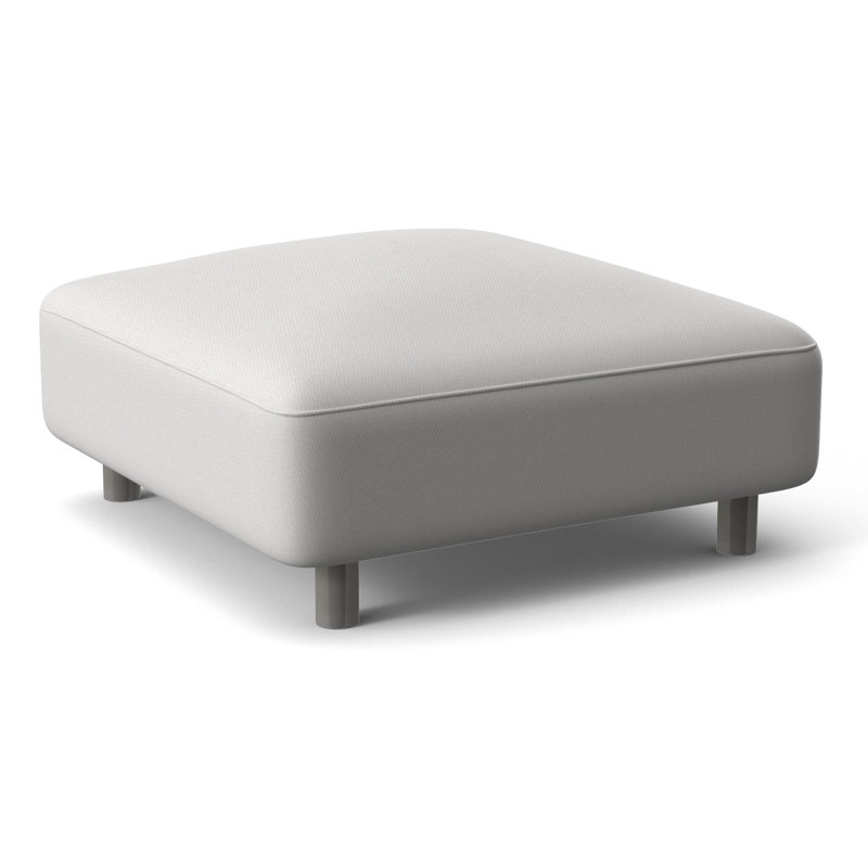 Avanni Outdoor Ottoman, Silver, White Sunbrella 6063-000