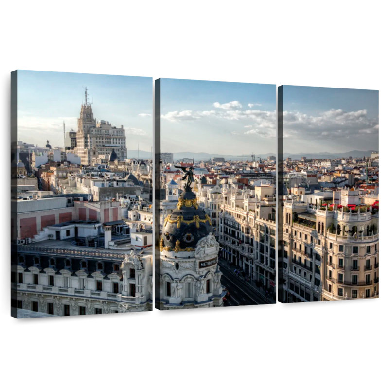 Madrid Cityscape From Gran Via, 48" H x 74" W