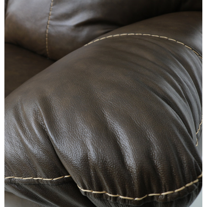 44" Wide Genuine Leather Armchair, Chestnut