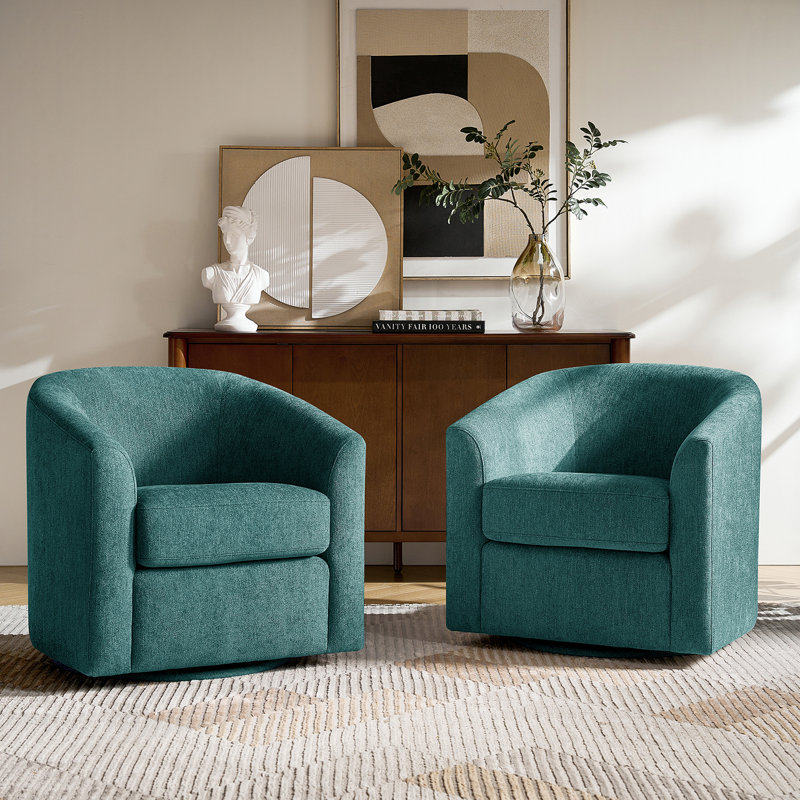 Amiir Upholstered Swivel Accent Chair, Teal