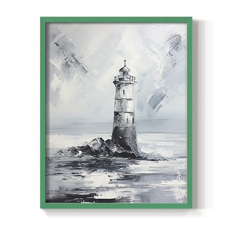 NAUTICAL Series Dxxv, reproduction encadrée - bois massif, H 11 po x l 9 po, Vert