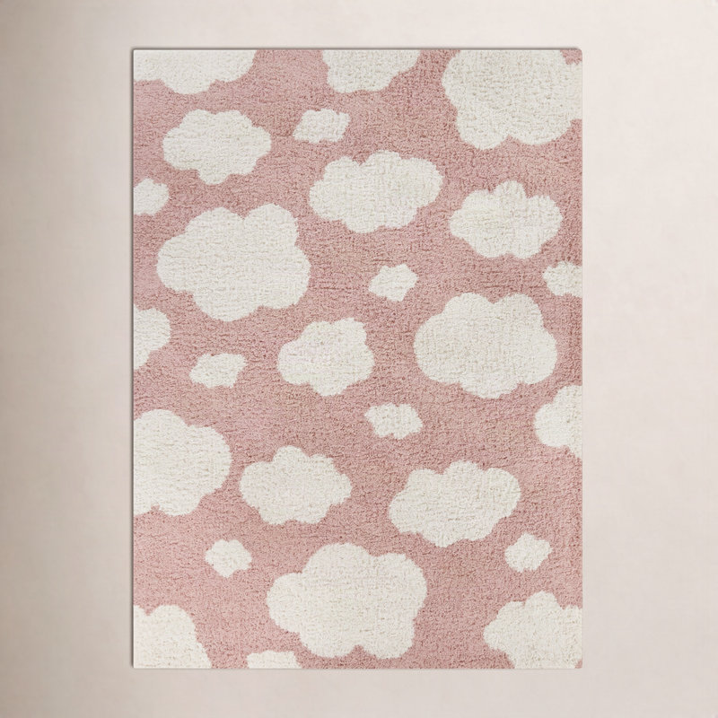 Primland Cloud Shag Area Rug, Rectangle 3'11" x 5'7", Pink