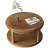 Round Wood Coffee Table with Shelf