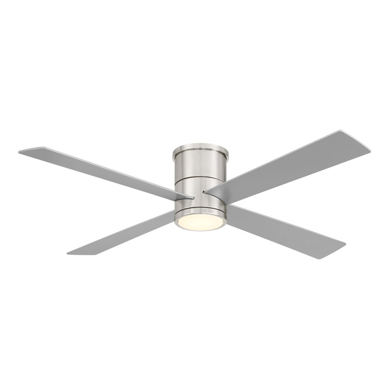 Falco 54" Led Flush Mount Ceiling Fan, Brushed Nickel, Brushed Nickel