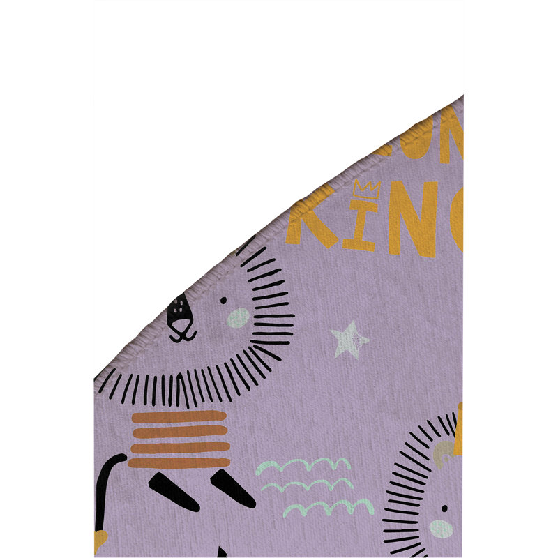 Tapis de jeu pour enfants très grand lion, Rond 5 pi