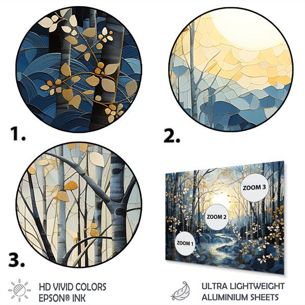 Red Barrel Studio® Birch Woods Mystic Moonlight V - Tree Birch Metal ...