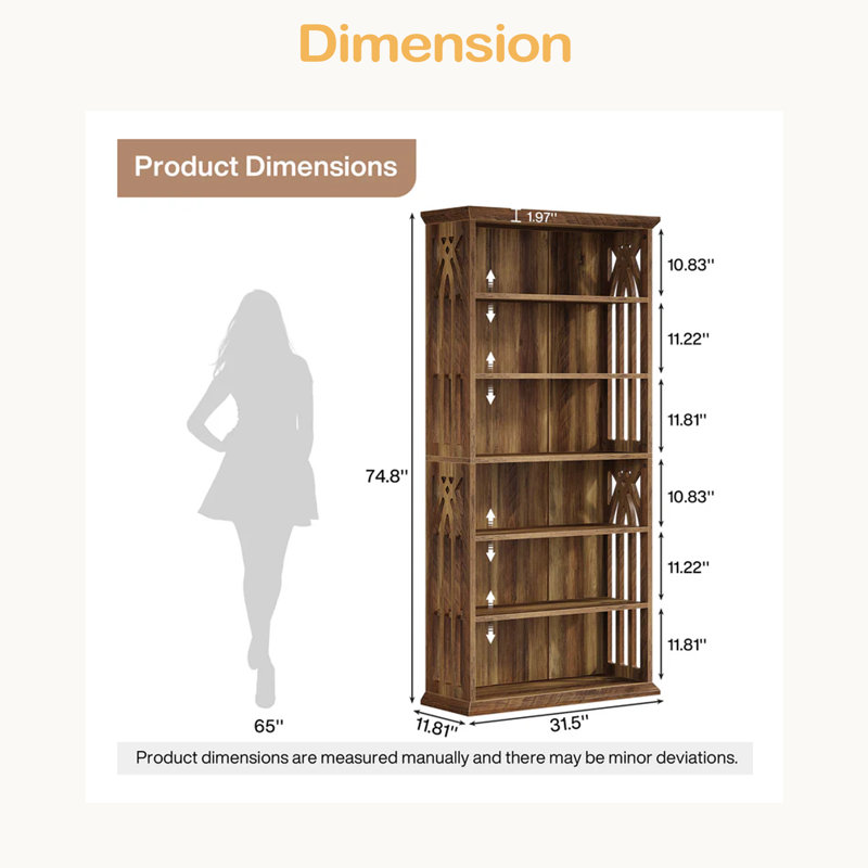 Storage Cabinet,Farmhouse Style Display Shelves,Spacious Bookshelf