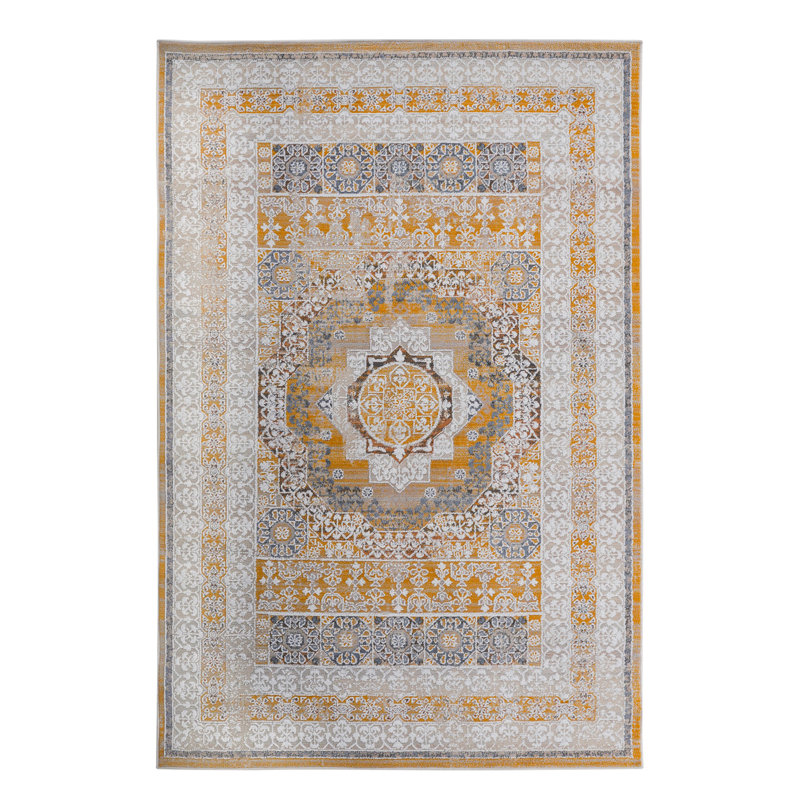 Tapis crème / ivoire / médaillon Collection Payas 8 x 10, Rectangle 7'9" x 10', Crème