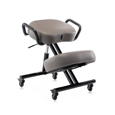 Ergonomic Kneeling Chair 512 AKONI, Adjustable Stool for Home and Office, Improve Your Posture, Thick Comfortable Cushions, Locking Wheels
