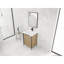 Meuble-lavabo 24 po Coffee avec lavabo en résine et rangement créatif - Portes autoportantes silencieuses modernes
