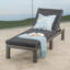 Chaise longue, cadre noir mélangé avec coussin gris foncé