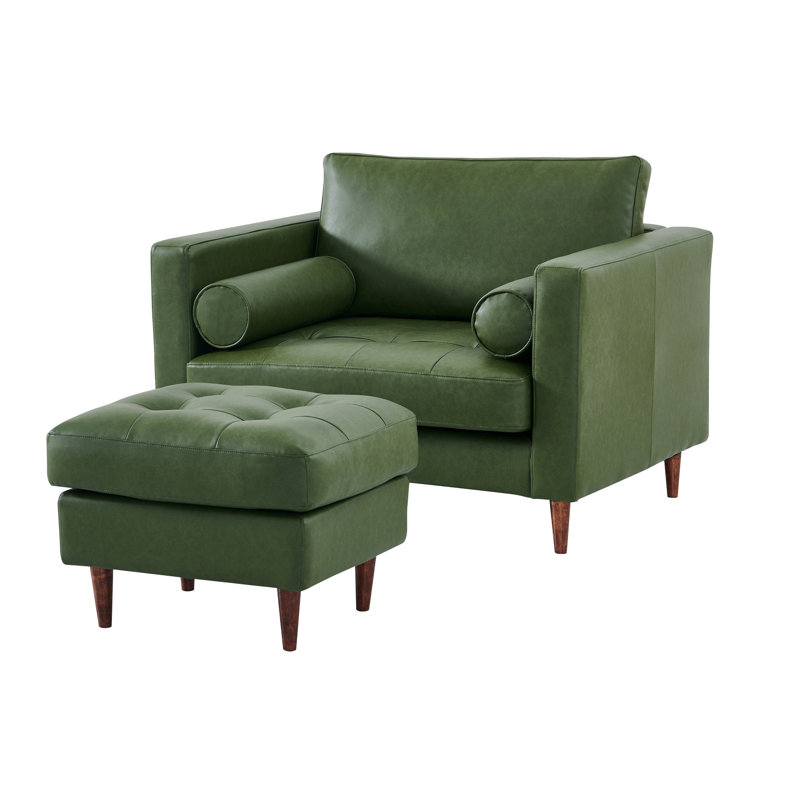 Fauteuil en cuir écologique Dannie, Similicuir vert