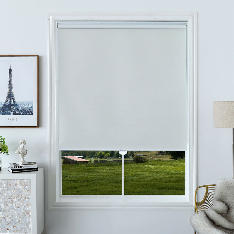 UV Protection 100% Blackout Cordless Roller Shade, Salt, 36"W x 72"L