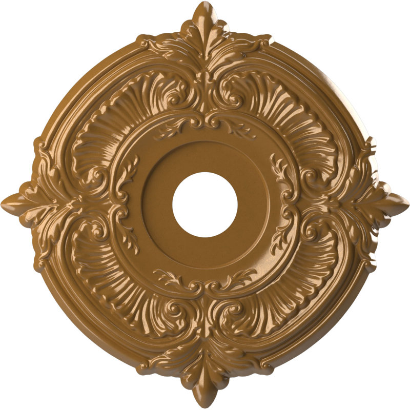 Attica Thermoformed PVC Ceiling Medallion, Metallic Vintage Gold, 19" H x 19" W x 1" D