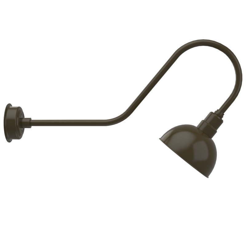 Luminaire de grange d’extérieur à del Dipkarpaz, H 12 po x l 10 po x P 36 po, Bronze acajou