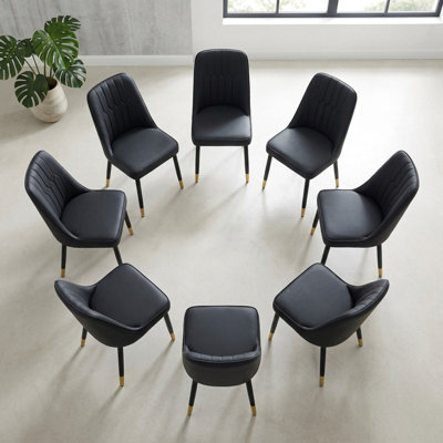 Ensemble de 8 chaises d'appoint rembourrées en similicuir
