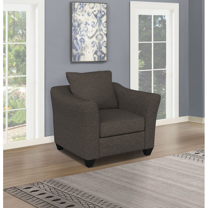 Fauteuil d'appoint Gottberg, Tissu gris brume, Noir