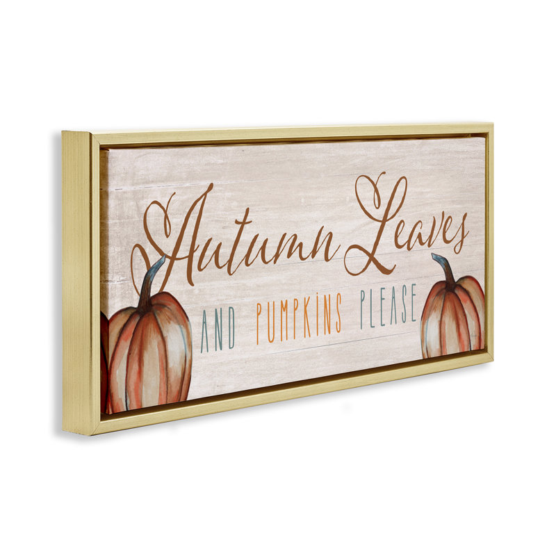 Cadre flottant Autumn Traditions Leaves & Pumpkins, design par Yass Naffas Designs, H 14 po x l 31 po